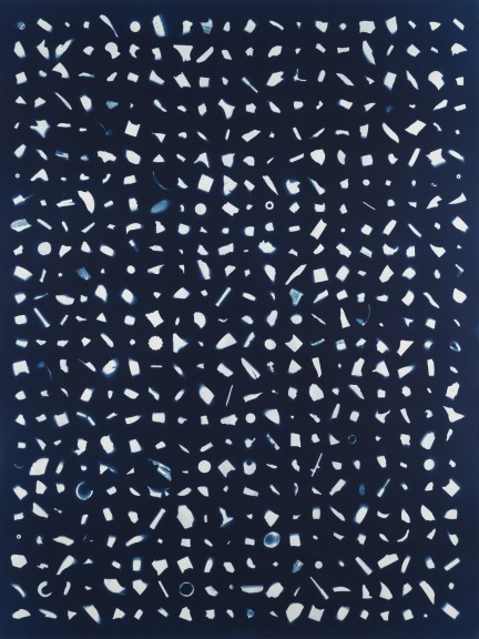 500 pieces of plastic, Coney Island (USA), Atlantic Ocean #1, 2018 Cyanotype, 73 x 56 cm