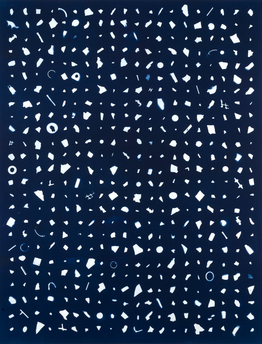 500 pieces of plastic De Mond Nature Reserve #1, Indian Ocean #1, 2018 Cyanotype, 73 x 56 cm